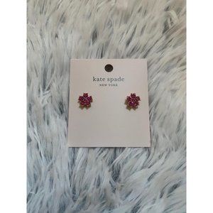 NWT Kate Spade Flower Studs Magenta